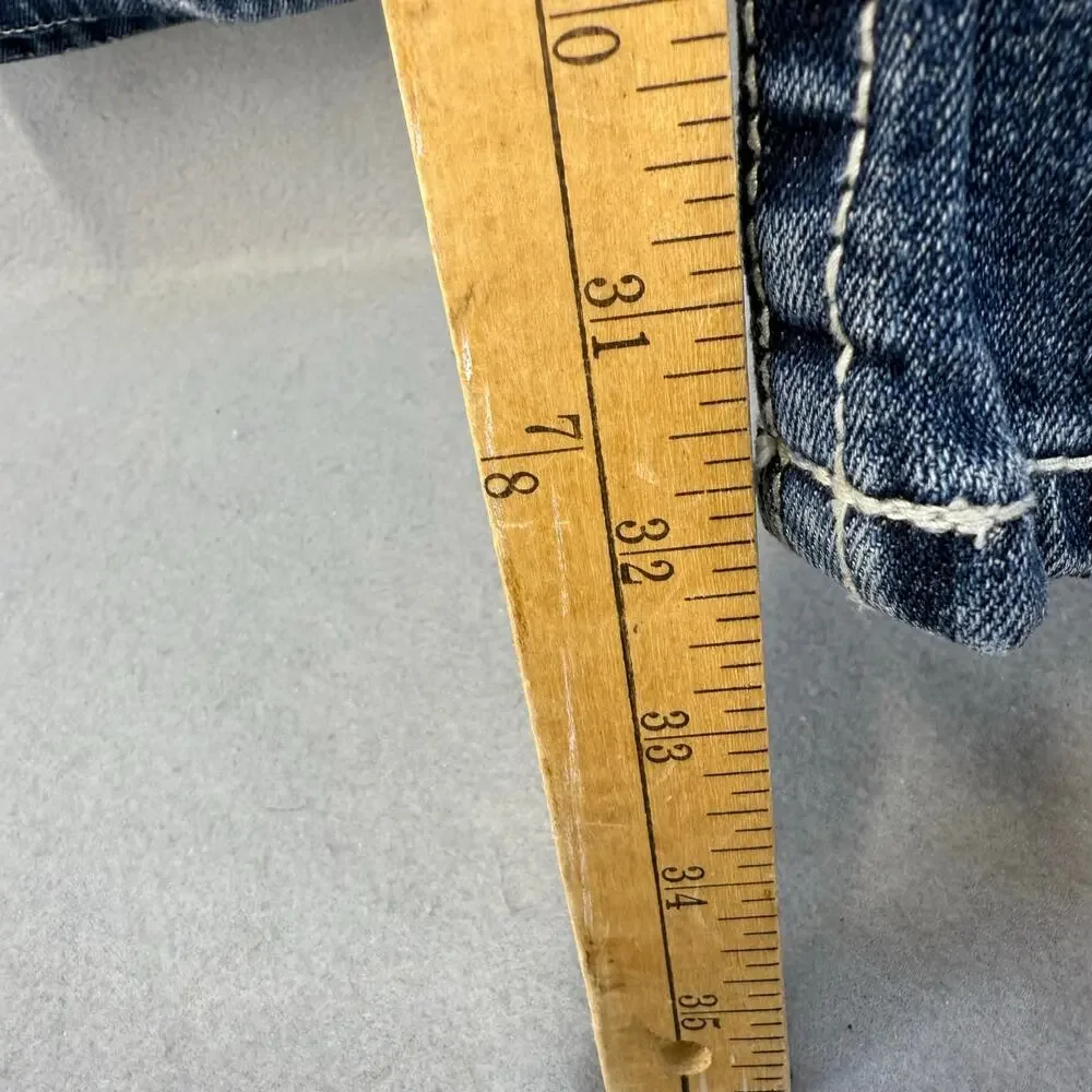 Miss Me Jeans Women's 27x33 (4) Blue Signature Boot Tall Western Bling EUC - Picture 15 of 16